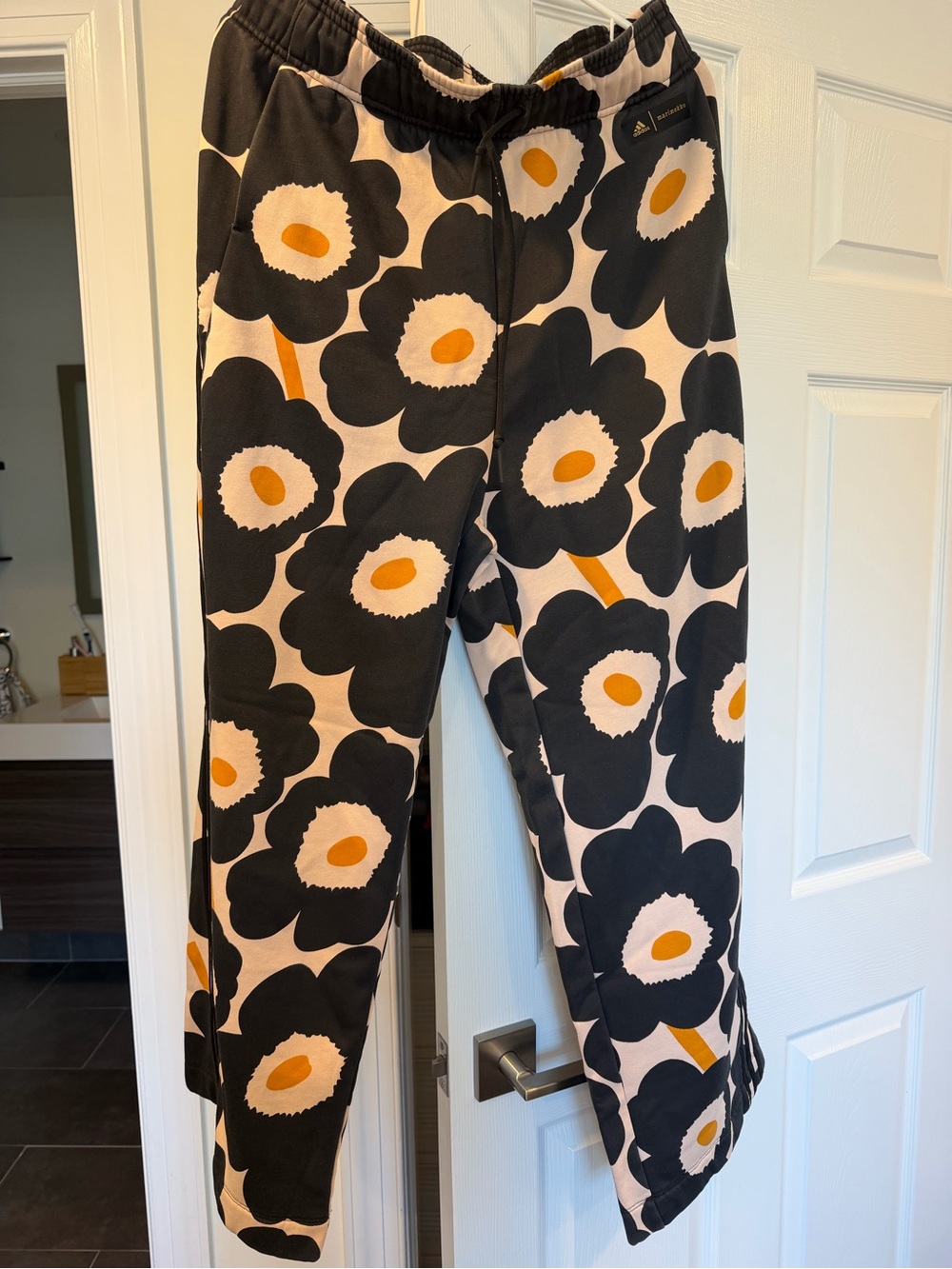 Adidas Marimekko Black & Cream Floral Track Pants